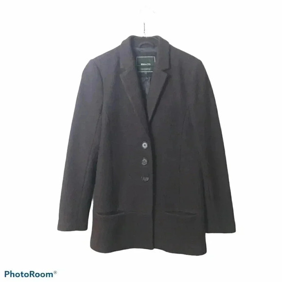 RW & Co Wool Oversized Pea Coat Purple Size Small - Picture 1 of 4
